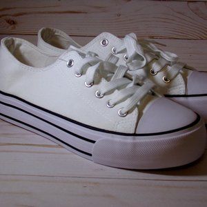 C & C California white platform tennis shoes